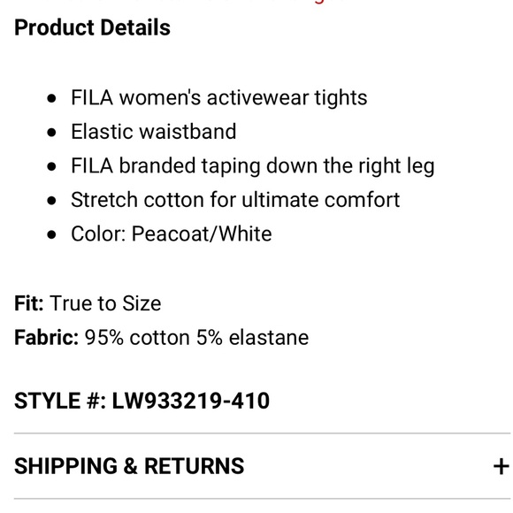 Fila Romy Leggings NWT - Picture 4 of 4